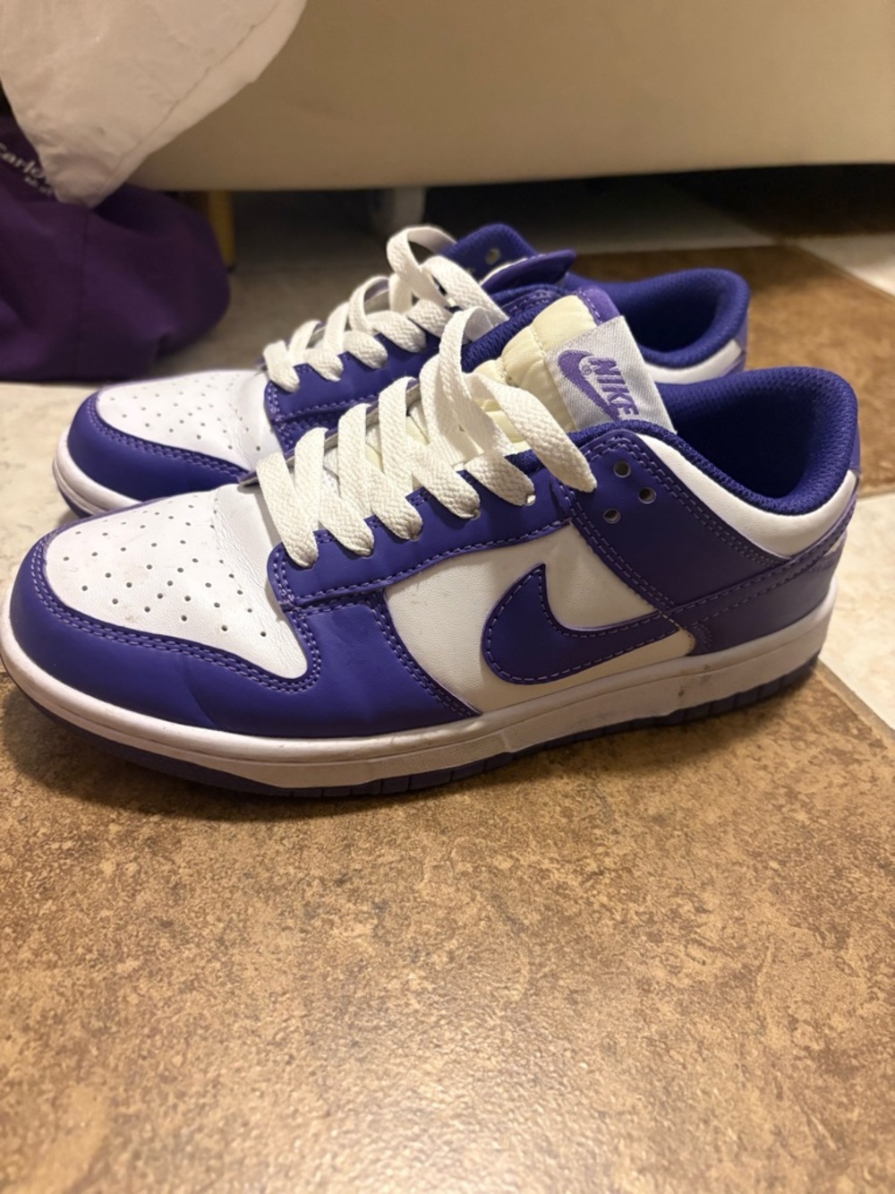 Nike Dunk Purple and White Low-Top Sneakers